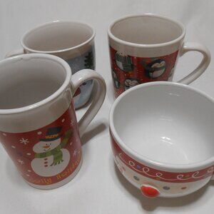 Lot 4 Royal Norfolk Coffee Tea Mugs All Christmas Designs microwave safe 🎅 🎁